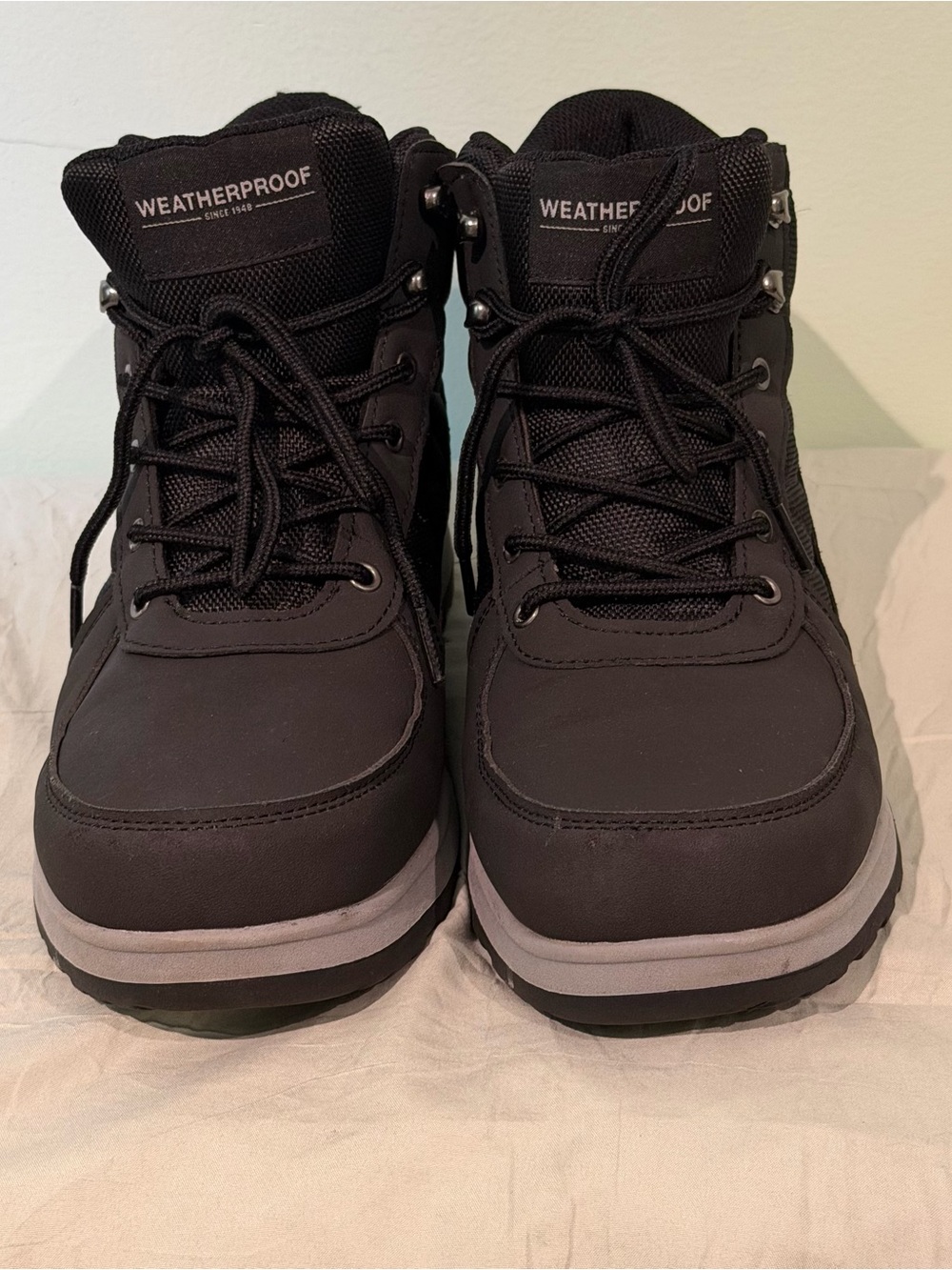 Weatherproof Men's Black and Gray Hiking Boots